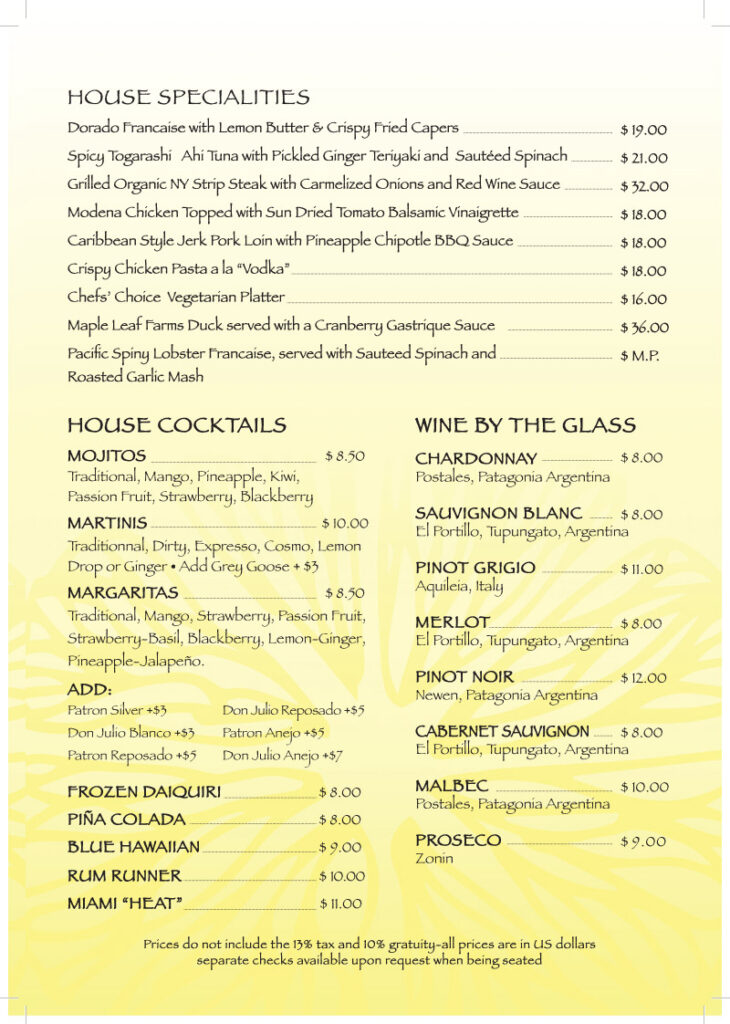 Food Menu Lemon Zest